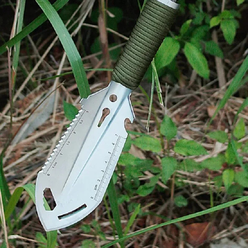 Tactical Multi-Function Survival Shovel – Portable Outdoor Tool for Camping, Hiking & Gardening Silver