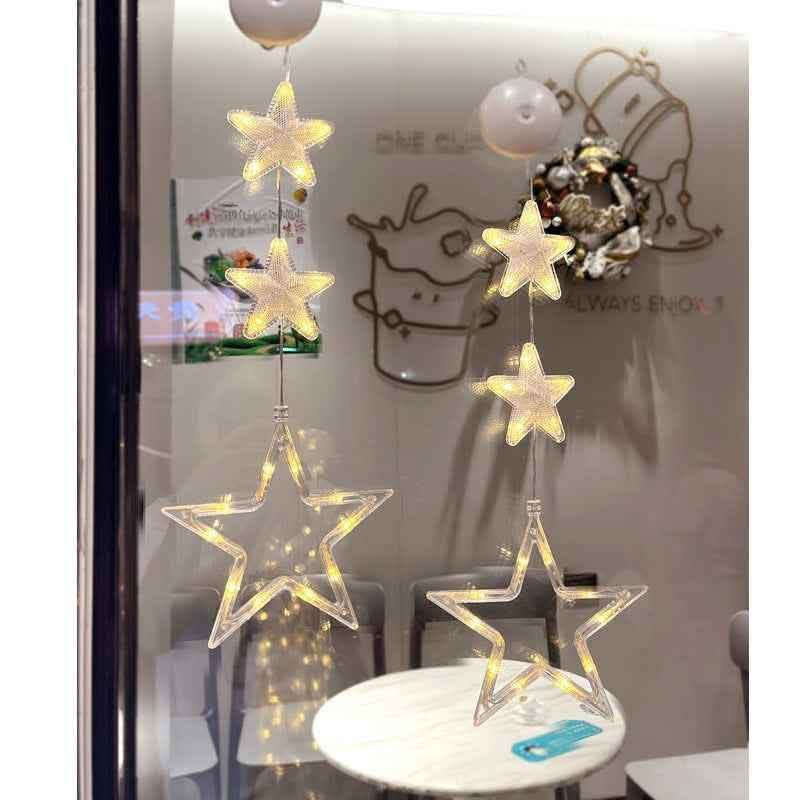 Elite Christmas LED Star Window Lights - 3-Piece Suction Set - Vezir