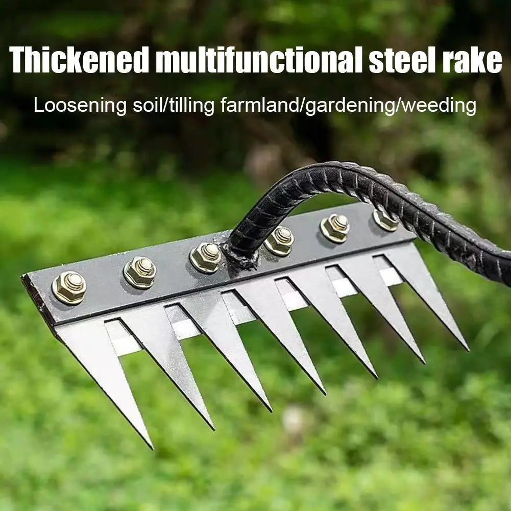 Heavy-Duty All-Steel Weeding & Tilling Rake Head