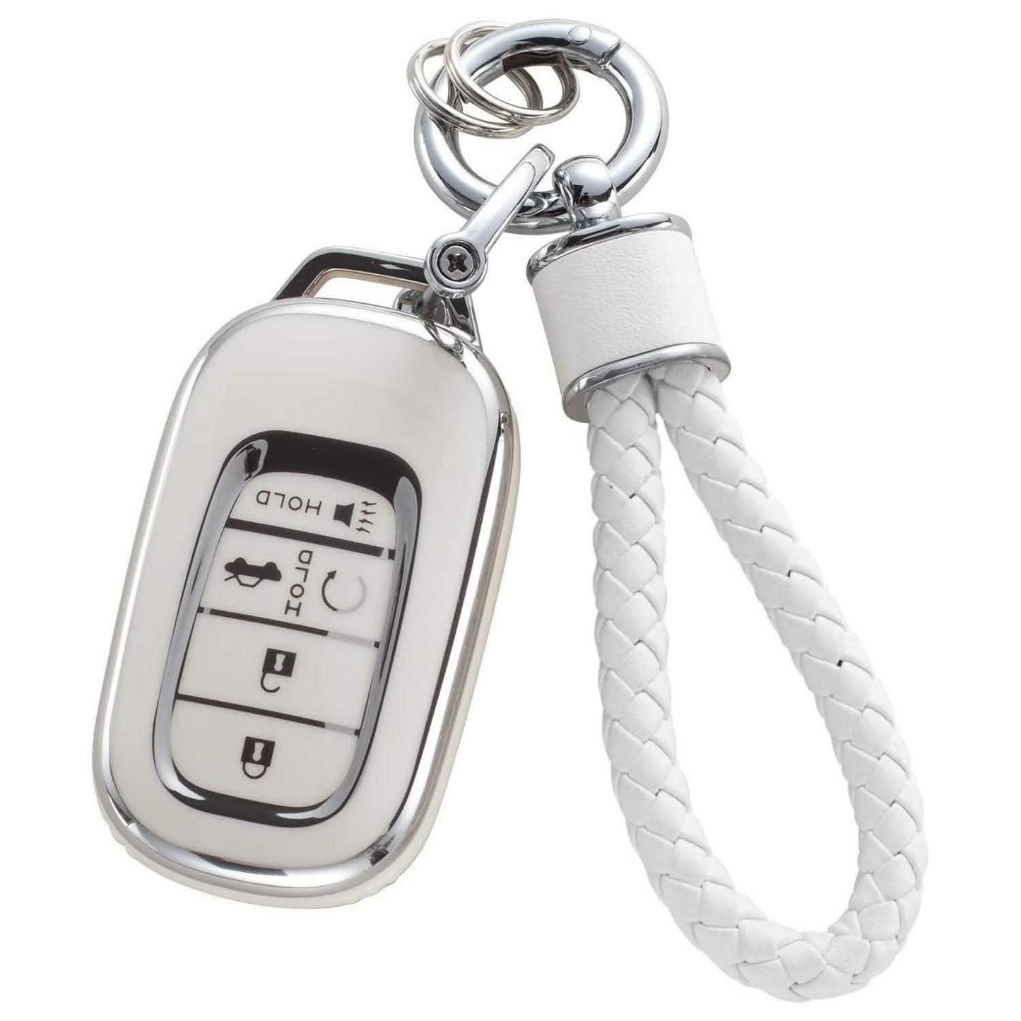Silver Edge Car Key Cover - Matching Key Chain Pendant - Vezir