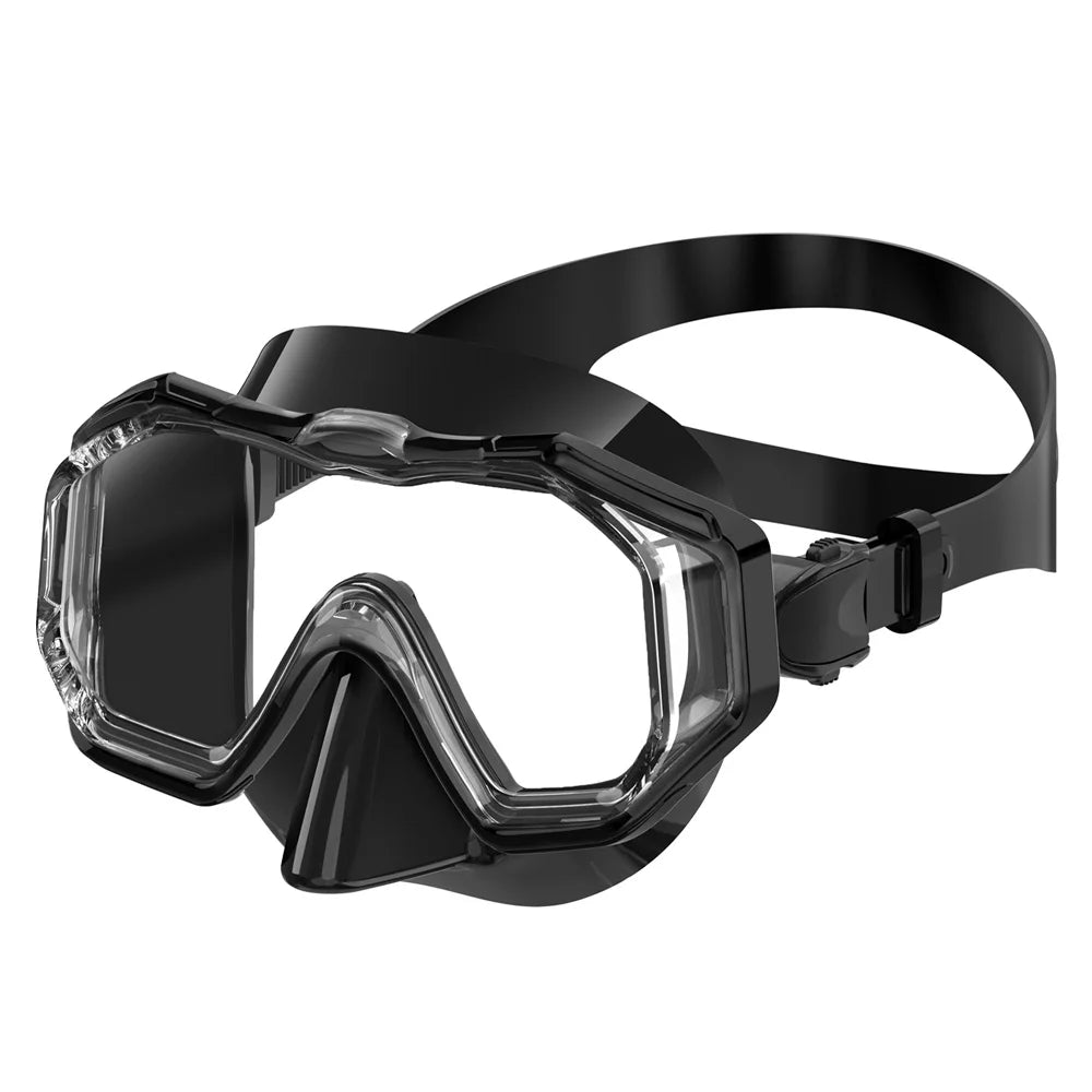 Snorkel Mask 3 Windows Panoramic Wide View HD Three-Lens Adjustable Scuba Snorkeling Swimming Diving for Adults and Kids