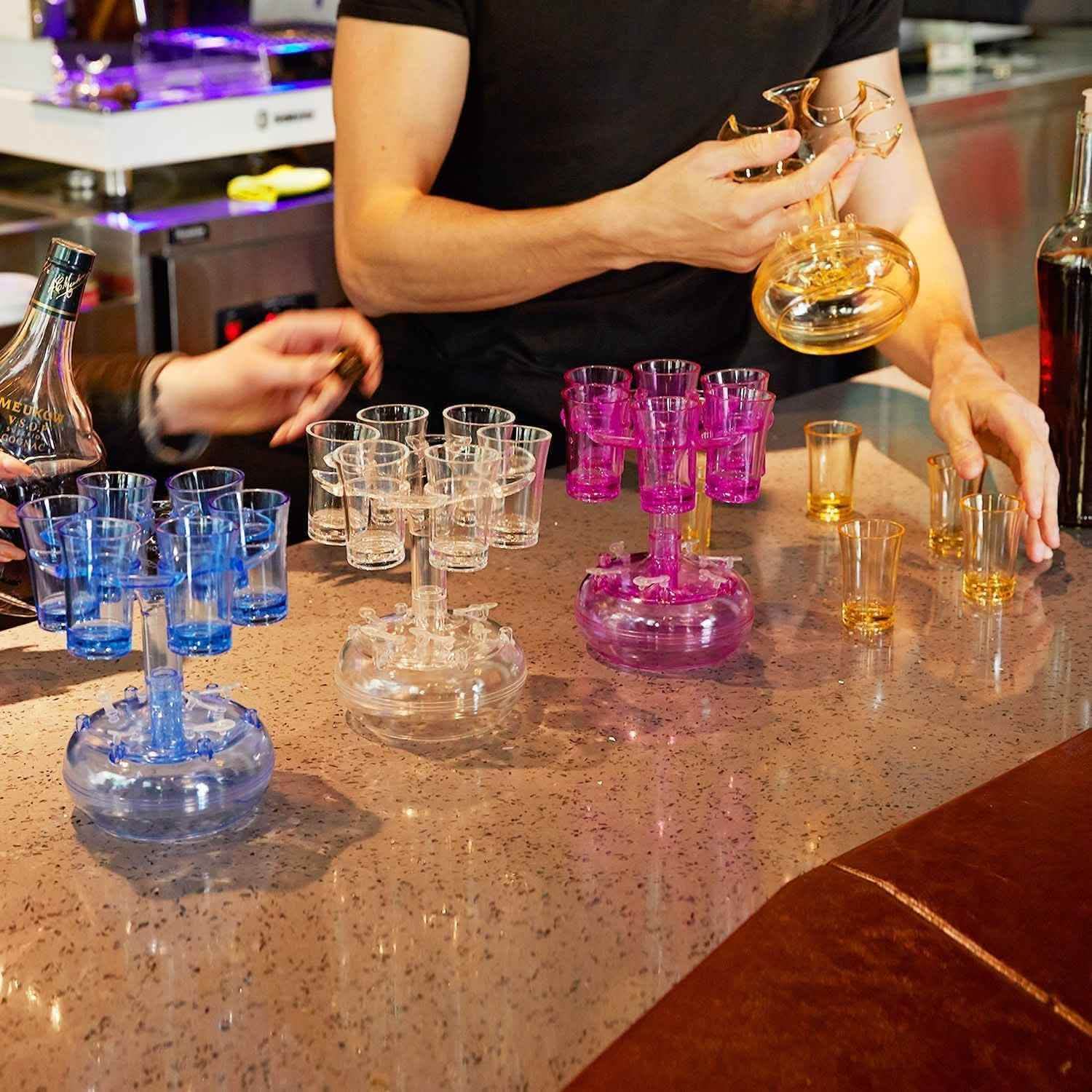 Elite 6-Shot Glass Dispenser - Professional Bar Party System - Vezir