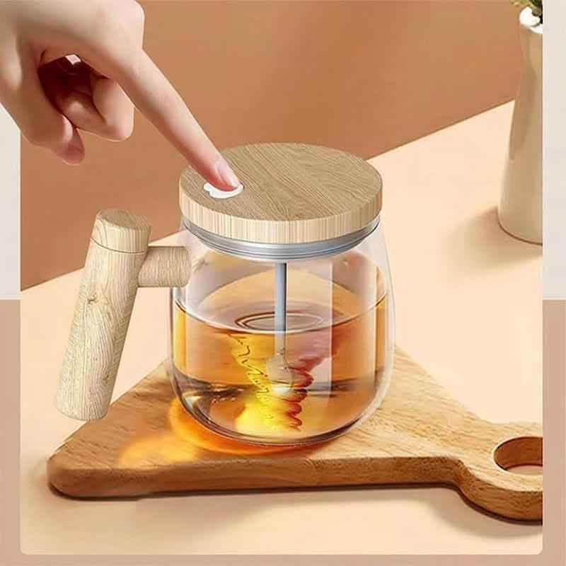 400ML Self-Stirring Coffee Mug - Electric Mixing Glass Cup - Vezir