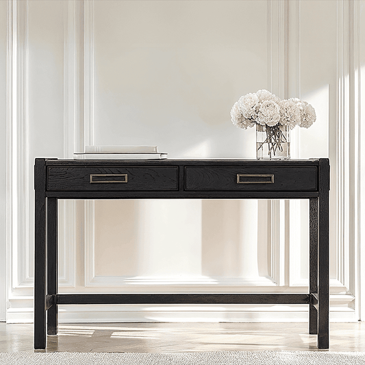 Black Oak Dressing Table with Drawers
