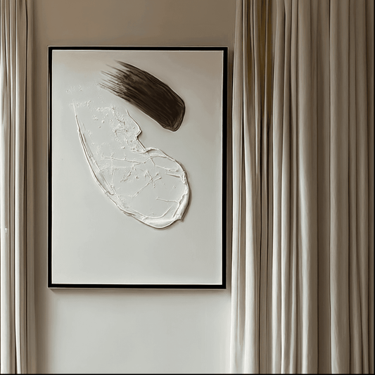 Regent Monochrome 3D Paint Stroke Effect Canvas Wall Art - I