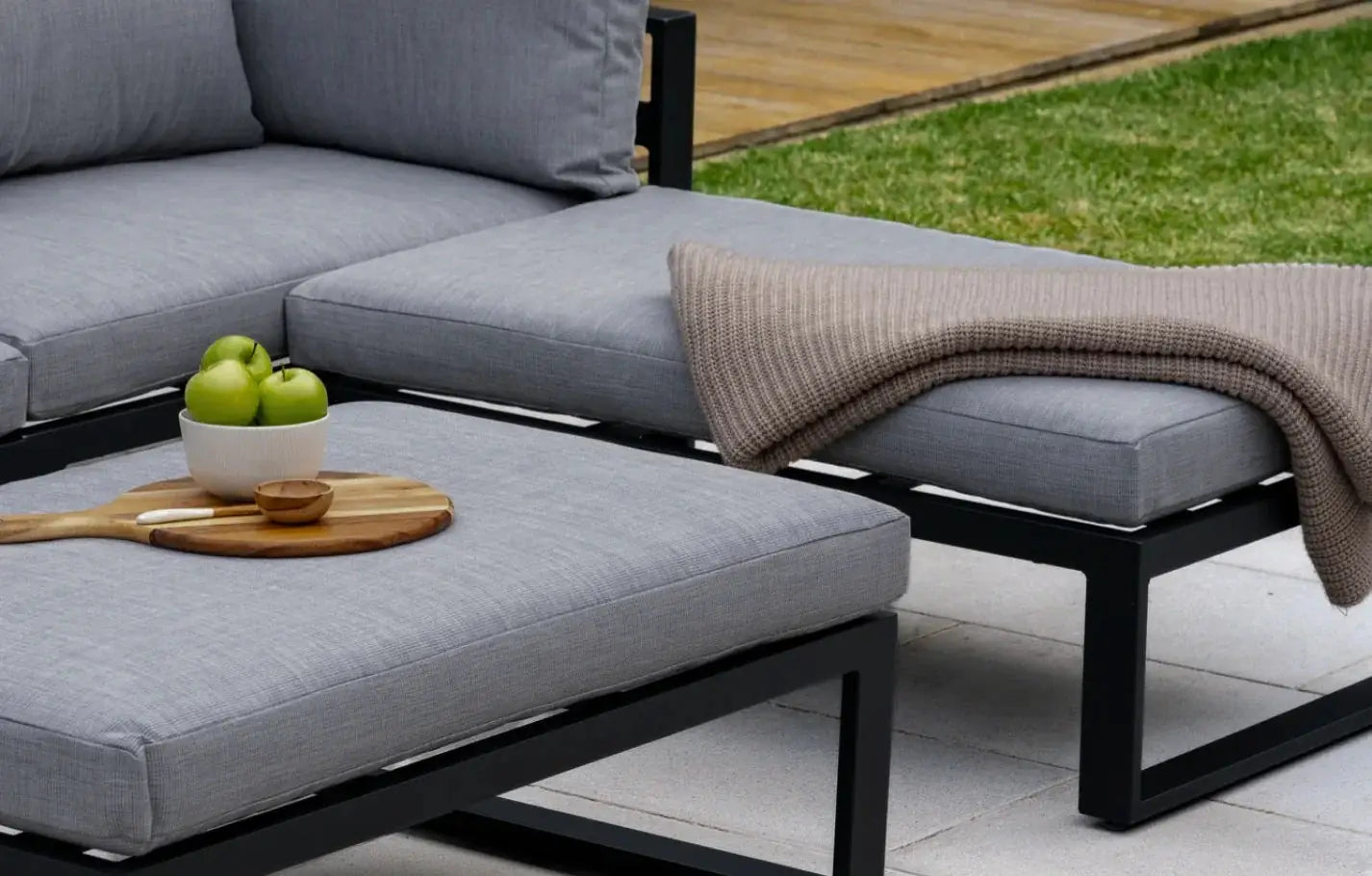 Santorini Modular Grey 4 Seater Aluminium Lounge Set