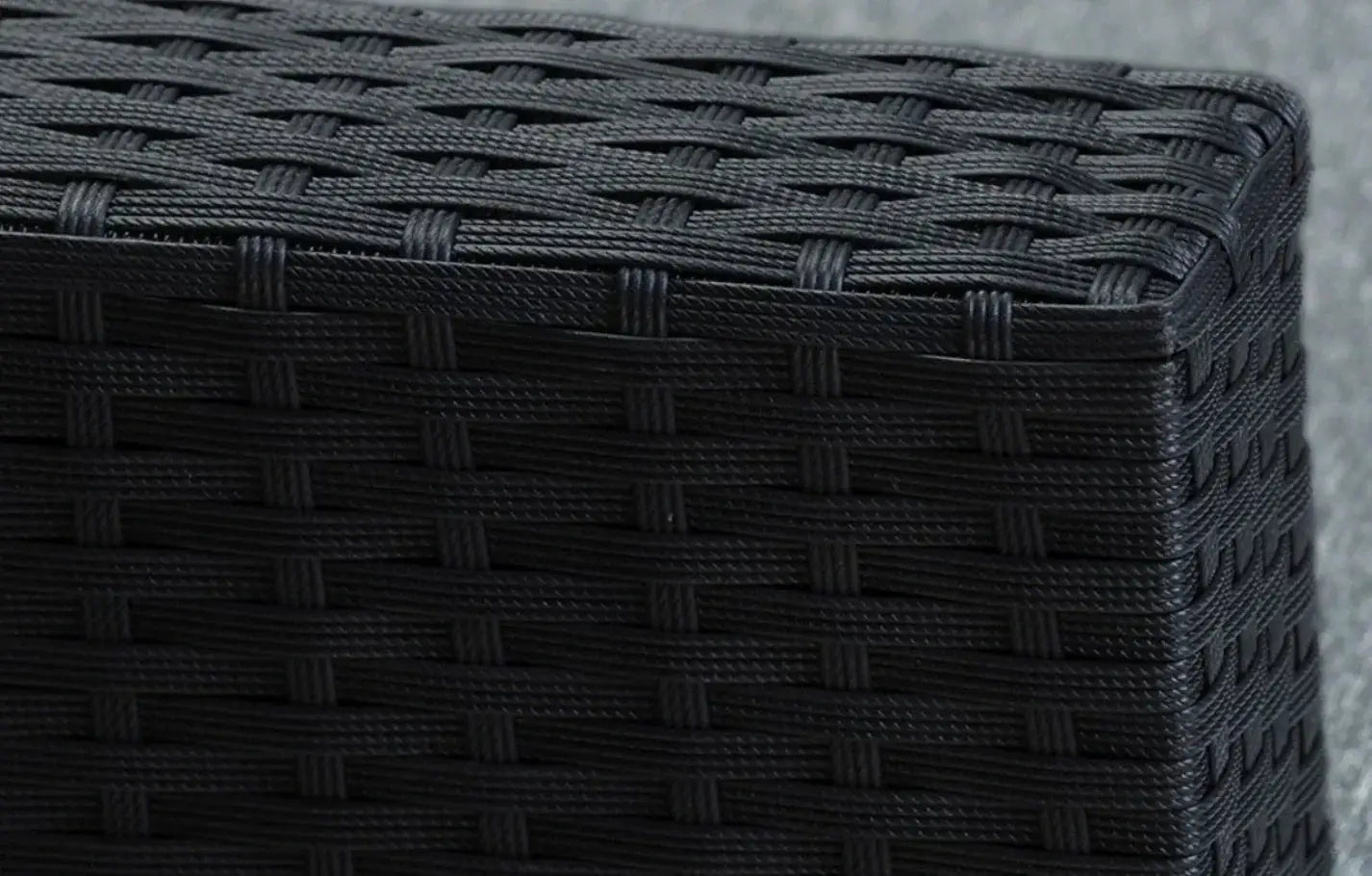 Black Rattan Corner Dining Set - Stockholm 6 Seater