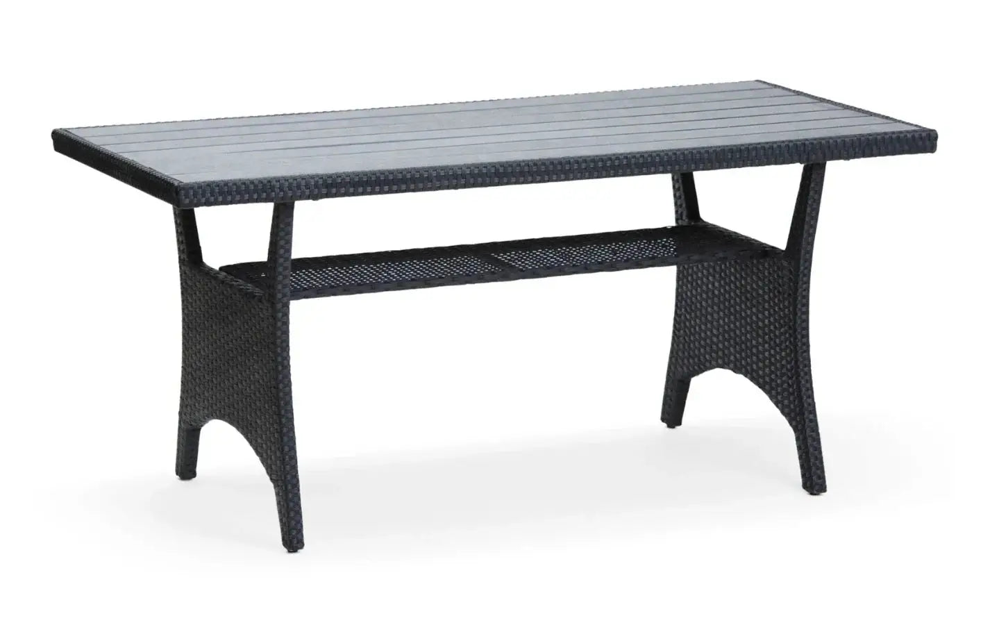 Black Rattan Corner Dining Set - Stockholm 6 Seater