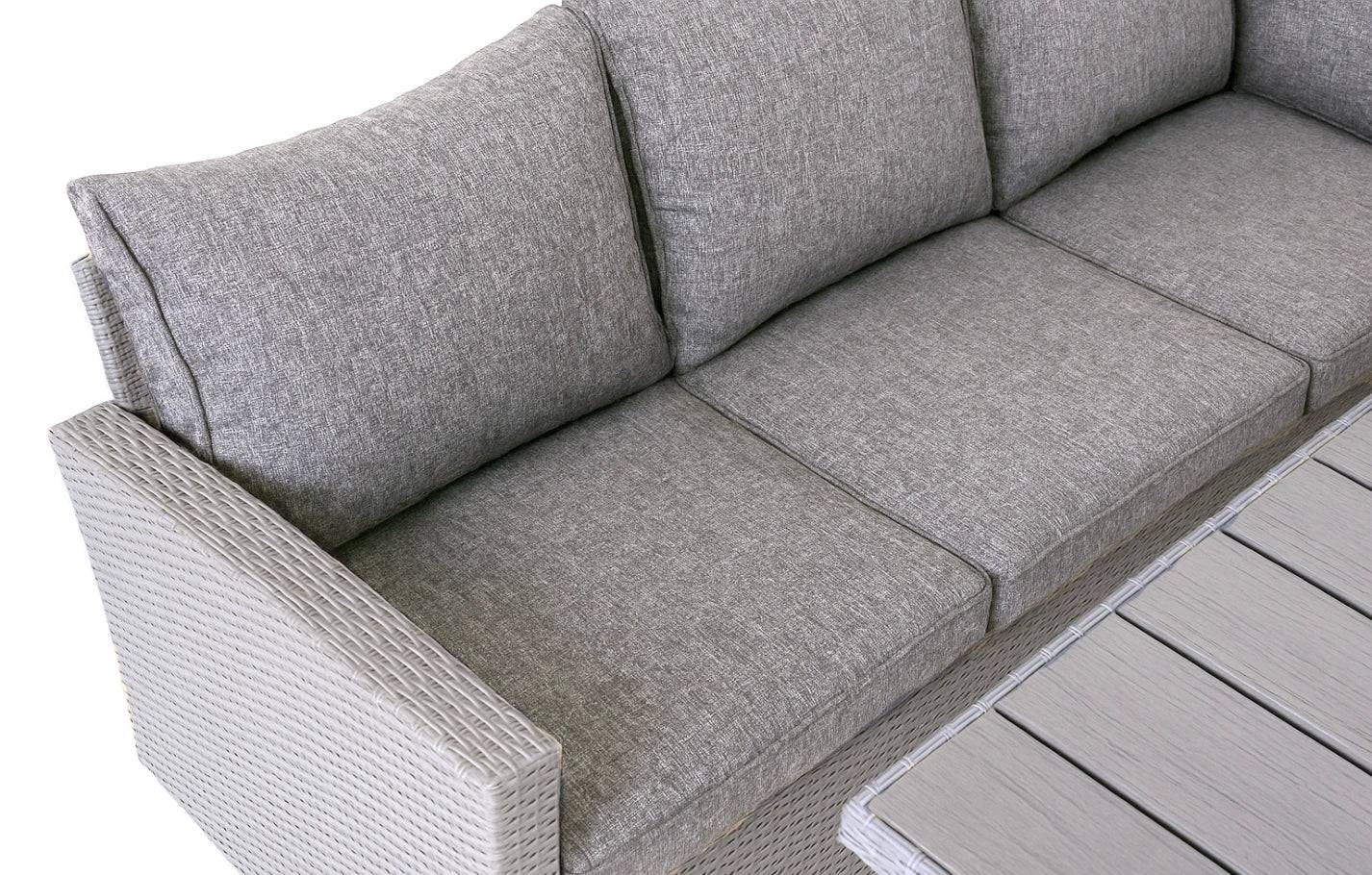 Grey Rattan Garden Dining and Lounge Set